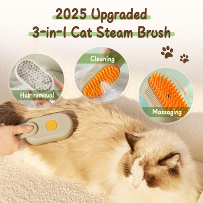 FluffAway™ Steam Comb – Quick, Safe & Mess-Free Grooming